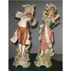 Royal Dux Figurines. Pair. Musicians. #1321396