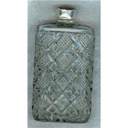 Sterling & Crystal Drinking Flask. Unger #1321397