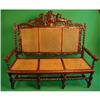 Image 1 : Carved Walnut Bench w/Cane Seat #1321652