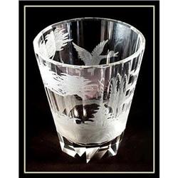 6 OLD ENGRAVED DUCK LARGE JUICE GLASS MOSER #1338574