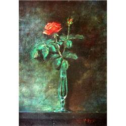 De Miccolis Oil On Canvas Painting, The rose #1338735