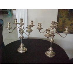 PAIR SHEFFIELD SILVERPLATED CANDELABRA #1338755