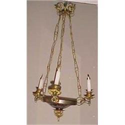 ANTIQUE BOHEMIAN ETCHED GLASS  CHANDELIER  #1338760