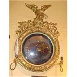 Antique Convex Girandole Bulls Eye Mirror #1338781