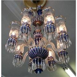 Cobalt Blue and Clear Crystal Chandelier #1338856