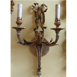 Pair Of Bronze Sconces Wall Lights  #1338863