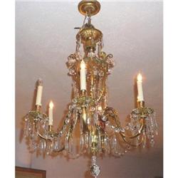 Crystal and Tole Chandelier #1338869