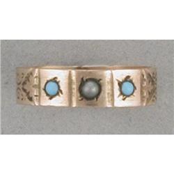 Rose Gold Turquoise and Seed Pearl Baby Ring #1338895