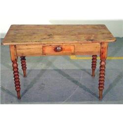 PBF27 - Irish Pine Bobbin Leg Table with Drawer#1339035