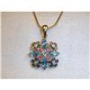 Image 1 : 14K YG Emerald Sapphire Ruby Diamond Pendant #1339071