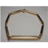 Image 1 : 14K YG Solid Tube Bar ID Unisex Mens Bracelet #1339094