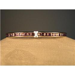 Estate 14K WG Gold Amethyst Bangle Bracelet #1339108