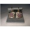 Image 1 : Antique18K Pink Gold Rose Diamond Ruby Earrings#1339136