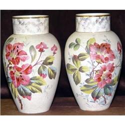  Pair  Antique  Floral  English Vases  c. 1900 #1339169