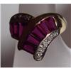 Image 1 : Estate Ruby Diamond yellow gold designer ring #1339177