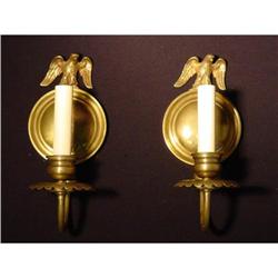 Pair of brass sconces . #1339223