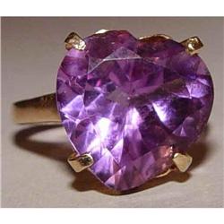 14kt Gold 5ct Amethyst Heart Shape Ring 14K #1339321