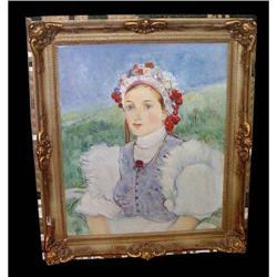 Girl Woman Female Portrait Oil Painting lady #1339332