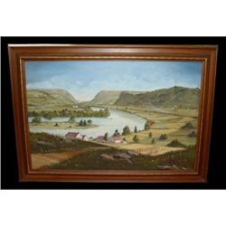 Hudson River Landscape Oil Painting Train #1339336