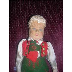 Carved wooden head doll #1356219