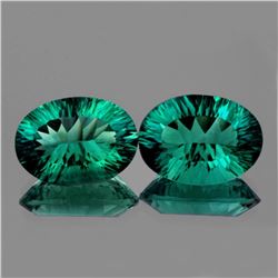 Natural Emerald Blue Green Fluorite Pair 34 Ct - FL