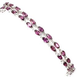 Natural Marquise Pink Rhodolite Garnet  Bracelet