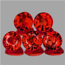 Natural AAA Red Orange Sapphire 5 Pcs{Flawless-VVS}