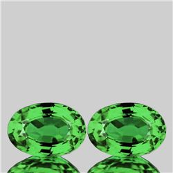 Natural Vivid Green Tsavorite Garnet Pair - FL