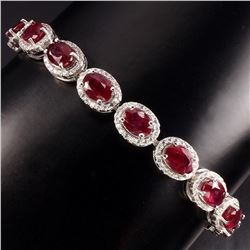 Genuine Vivid / Blood Red Ruby Bracelet