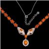 Image 3 : Natural Orange Fire Opal Cobra Necklace