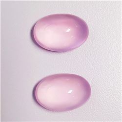 Natural Pastel Pink Rose Quartz Pair - Flawless