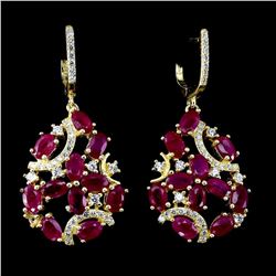 Natural Top Blood Red Ruby Earrings