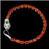 Image 1 : Natural Orange Fire Opal & Chrome Diopside Bracelet