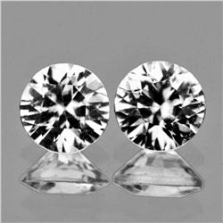 Natural Diamond Cut Cambodian White Zircon Pair