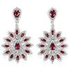 Image 1 : Natural RED RUBY PEAR-MARQUISE Earrings