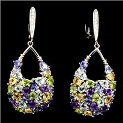 Amethyst Citrine Peridot Topaz Tanzanite Earrings