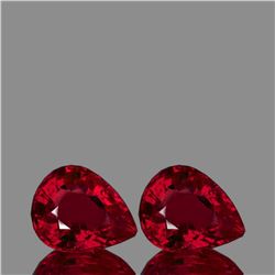 Natural  AAA Fire Red Mozambique Ruby Pair 11x9 MM