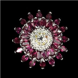 Natural Rhodolite Garnet & Sapphire  Ring
