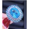 Image 3 : Natural Paraiba Tourmaline, Diamond & Gold Ring