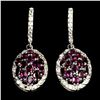 Image 1 : Natural Unheated Oval Rhodolite Garnet Earrings