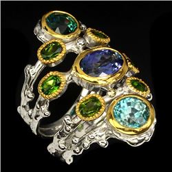 Natural Stunning Rich Blue Tanzanite, Zircon & Diopside