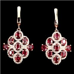 Natural Top Blood Red Ruby Earrings