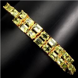 Natural Top Rich Green Peridot 83.09 Ct  Bracelet