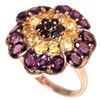 Image 1 : NATURAL MULTI COLOR CITRINE RHODOLITE GARNET Ring