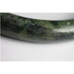 Natural Mottled Green jade Bangle - GIA Certified