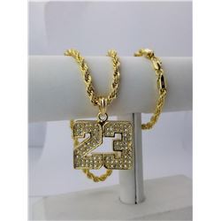 AWESOME 14 Kt. GOLD PLATED ROPE CHAIN PENDANT