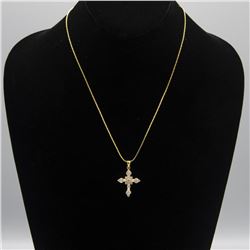 AMAZING14 KT STAMPED GOLD PLATED CROSS PENDANT