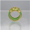 Image 3 : Carved Jade Ring Mounted in 14 kt Gold Overlay