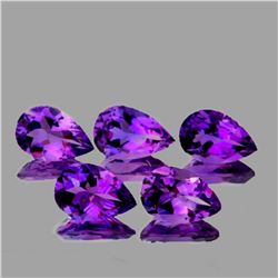 NATURAL INTENSE PURPLE AMETHYST 5 Pcs[FLAWLESS-VVS]