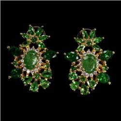 Natural Unheated Green Tsavorite Garnet Earrings